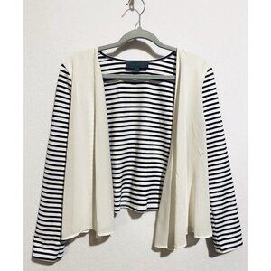 Sundays in Brooklyn Anthropologie Cardigan Womens Medium Black Striped Jersey
